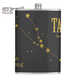 Taurus Star Sign Hip Flask