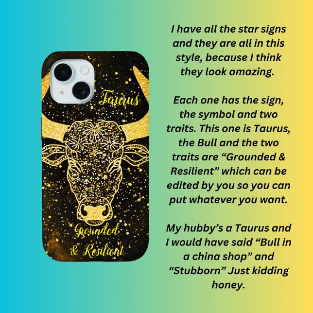 Taurus star sign  iPhone 15 case (Creator Uploaded)