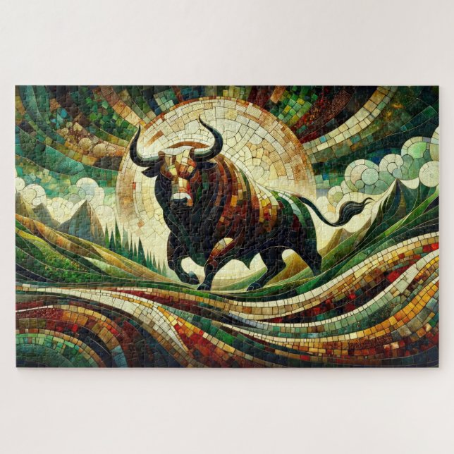 Taurus: Strength in Mosaics Jigsaw Puzzle (Horizontal)