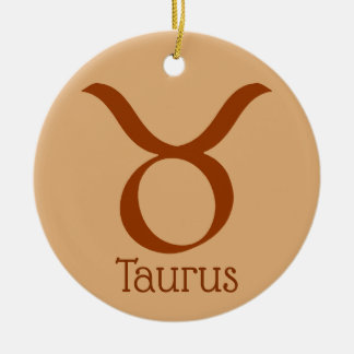 Taurus Sun Sign Zodiac Symbol Ceramic Ornament