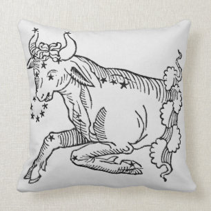 Taurus (the Bull) an illustration from the 'Poetic Throw Pillow