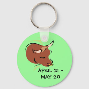 Taurus the Bull Artistic Zodiac Sign Illustration Keychain