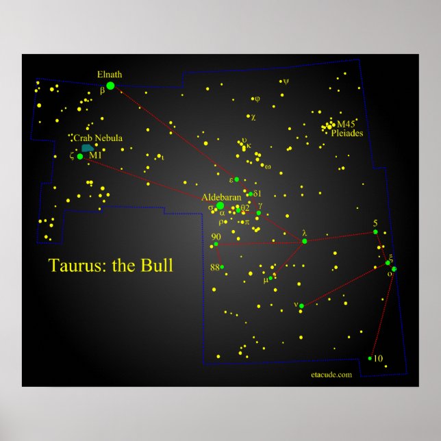 Taurus the Bull constellation Poster (Front)