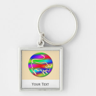 Taurus The Bull Rainbow Luggage Tag Baggage Tag Keychain