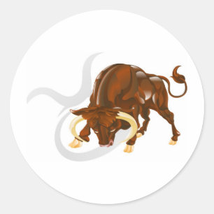 Taurus the bull star or birth sign. classic round sticker