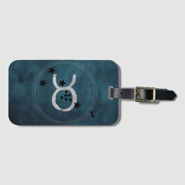 Taurus the bull zodiac constellation distressed  luggage tag (Front Horizontal)