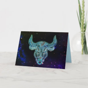 taurus the bull zodiac greeting card