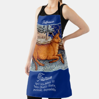 Taurus the Bull Zodiac Sign Birthday Party Apron