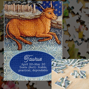Taurus the Bull Zodiac Sign Birthday Party Jigsaw Puzzle