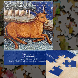 Taurus the Bull Zodiac Sign Birthday Party Jigsaw Puzzle