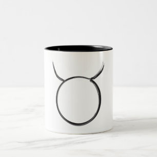 Taurus The Bull Zodiac Sign Minimal Astrology  Two-Tone Coffee Mug