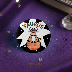 Taurus the Bull zodiac star 2 Inch Round Button