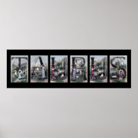 TAURUS Vintage Alphabet Letter Zodiac Sign Art