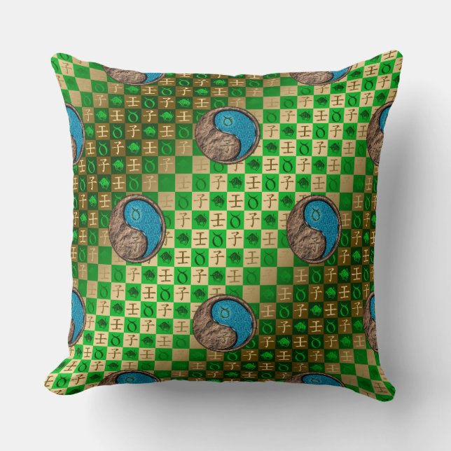 Taurus & Water Rat Throw Pillow (Front)