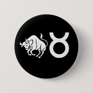 Taurus with Symbol 2 Inch Round Button