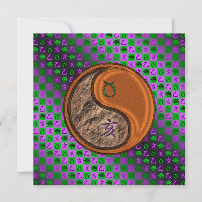 Taurus & Wood Boar Card (Front)