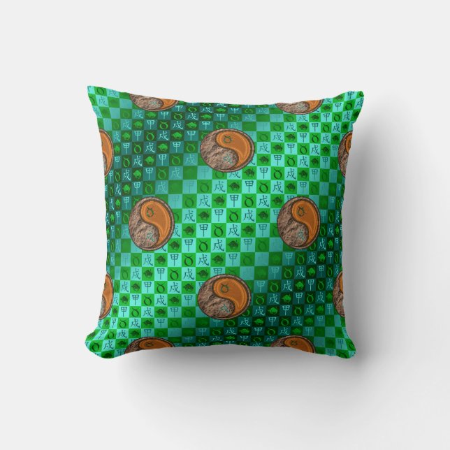 Taurus & Wood Dog Throw Pillow (Front)