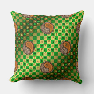 Taurus & Wood Dragon Throw Pillow