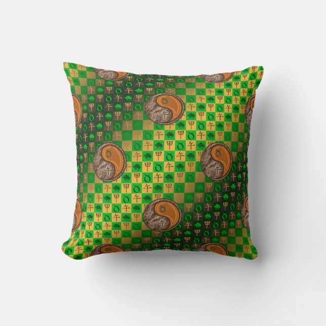 Taurus & Wood Horse Throw Pillow (Front)
