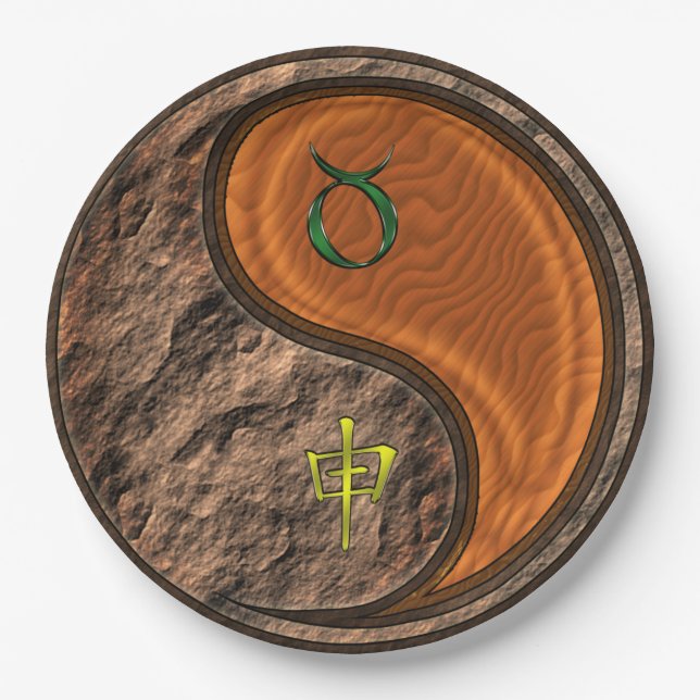Taurus & Wood Monkey Paper Plate (Front)