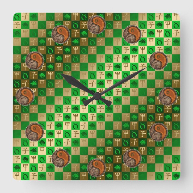 Taurus & Wood Rat Square Wall Clock (Front)