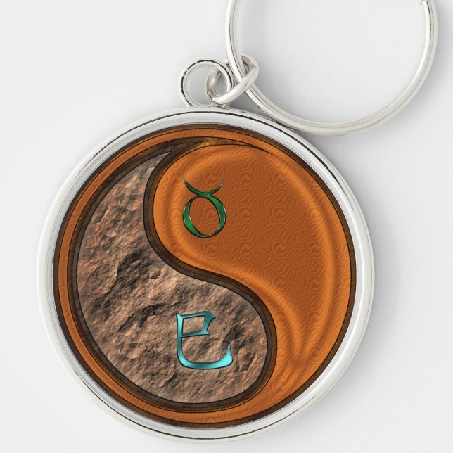 Taurus & Wood Snake Keychain (Front)