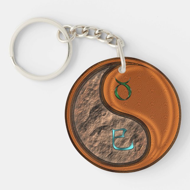 Taurus & Wood Snake Keychain (Front)