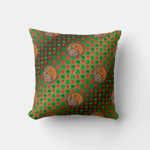 Taurus & Wood Tiger Throw Pillow