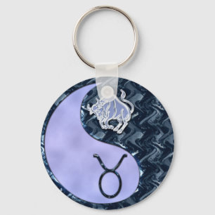 Taurus Yin Yang Keychain