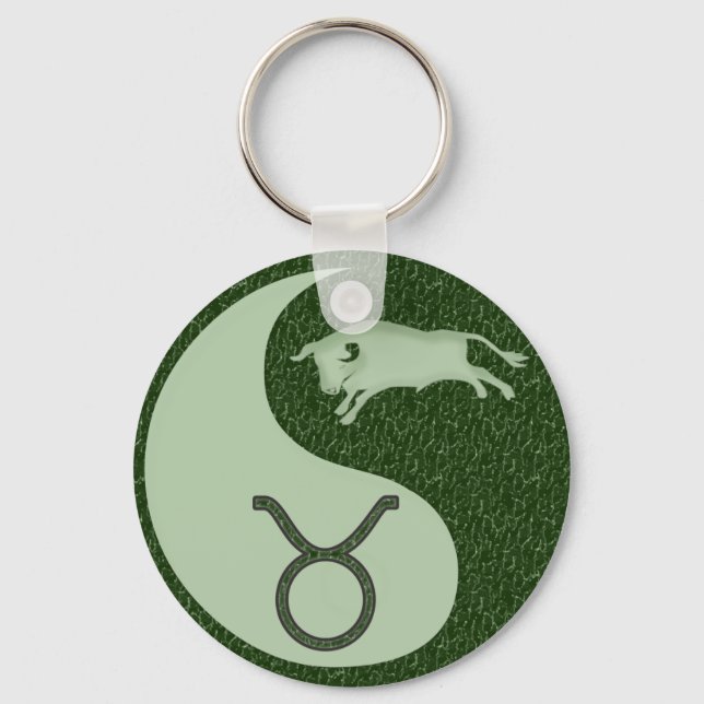 Taurus Yin Yang Keychain (Front)