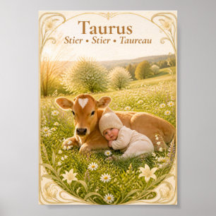 Taurus Zodiac Art   Dreamy Astrology Collection Poster