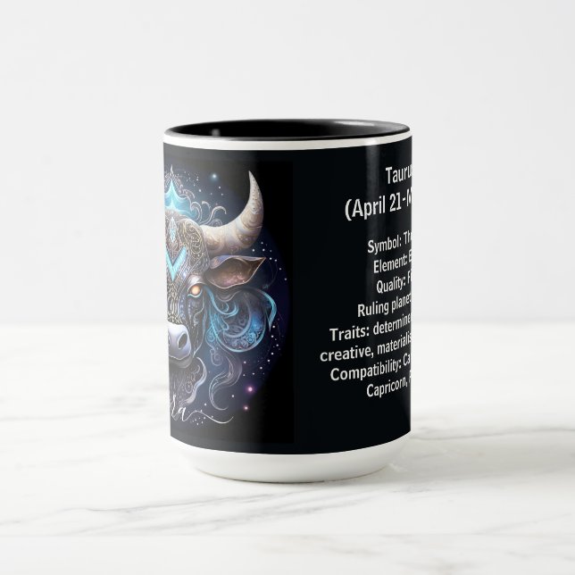Taurus Zodiac Art for April 21–May 20 Mug (Center)