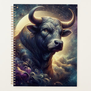 Taurus Zodiac Art - Majestic Bull Planner