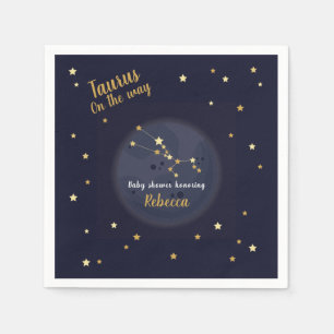 Taurus zodiac baby shower napkin