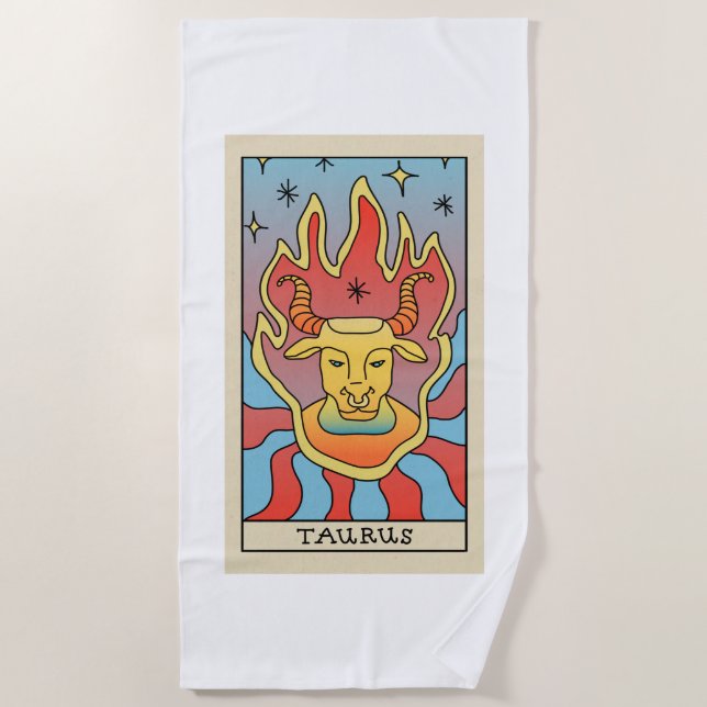 Taurus Zodiac Beach Towel (Front)
