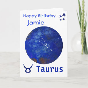 Taurus zodiac card