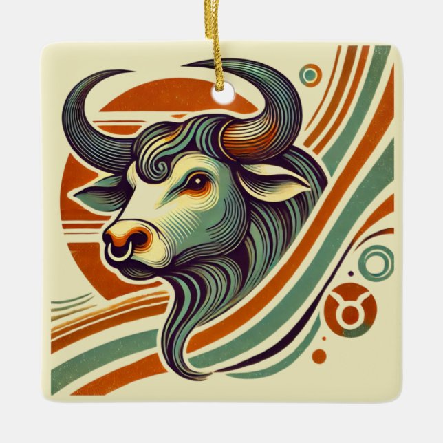 Taurus Zodiac Christmas Ornament Personalized (Front)