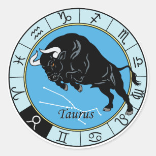 taurus zodiac classic round sticker