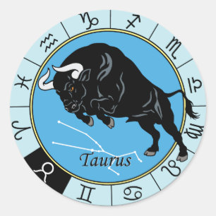 taurus zodiac classic round sticker