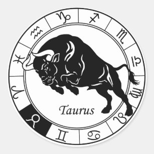 taurus zodiac classic round sticker