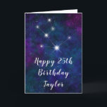Taurus Zodiac Constellation Happy Birthday Card<br><div class="desc">This cosmic and celestial birthday card can be personalized with a name or title such as mom, daughter, granddaughter, niece, friend etc. The design features the Taurus zodiac constellation on a dark blue and purple watercolor galaxy background with scattered stars. The text combines handwritten script and modern serif fonts for...</div>