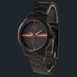 Taurus Zodiac Cool Red Fire Light Line Custom Name Watch<br><div class="desc">A cool and stunning zodiac sign design featuring a red light line on black background with the Taurus zodiac sign on it.
Easily customize this watch to your name!
- designed with ❤ by Zaubershirts -</div>
