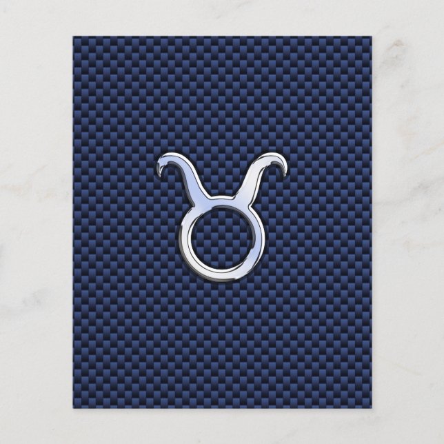 Taurus Zodiac Decor Navy Blue Carbon Fibre Print Flyer (Front)