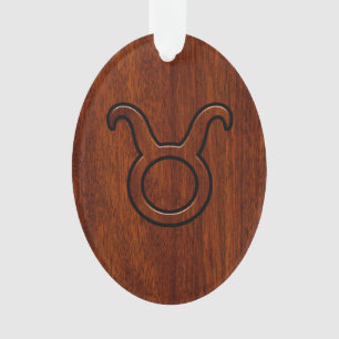 Taurus Zodiac élégant Connexion en acajou comme im