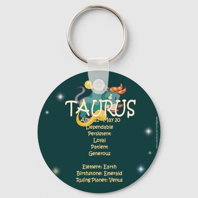 Taurus zodiac keychain (Front)