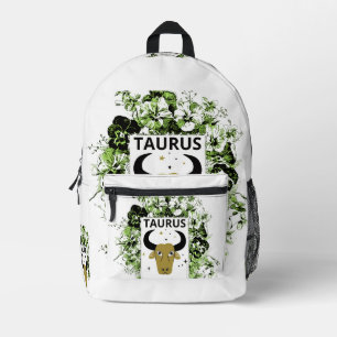 Taurus Zodiac Master of Destiny Floral Art Printed Backpack