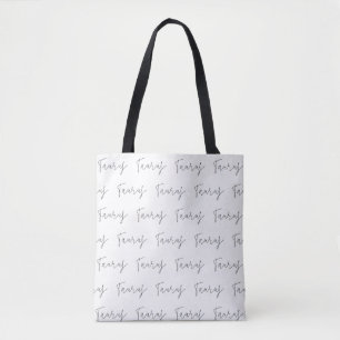 Taurus Zodiac Minimalist Cursive Font Tote Bag