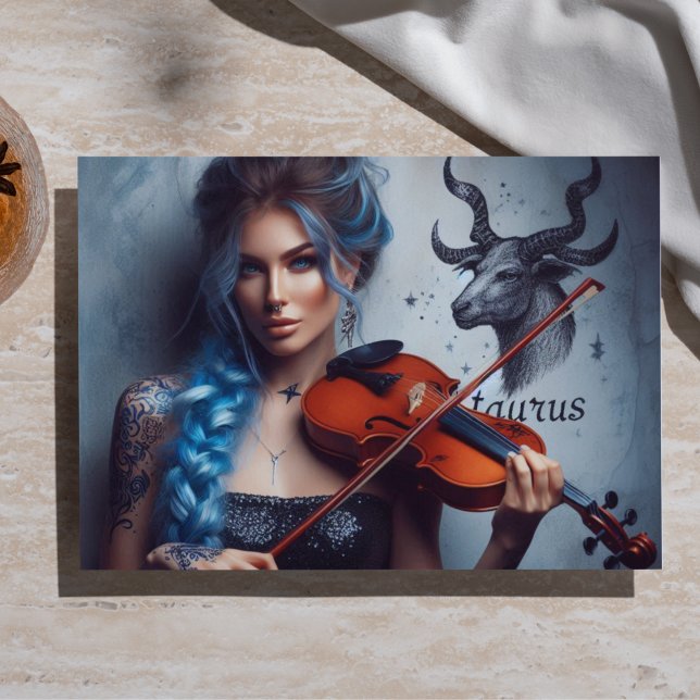 Taurus Zodiac Musician Violin Decoupage  Tissue Paper (Creator Uploaded)