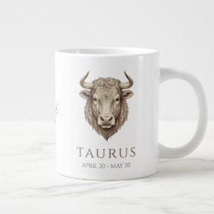 Taurus Zodiac Personalized Name & Birth Date Large Coffee Mug