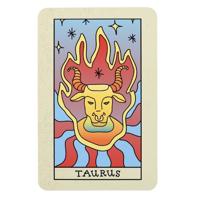 Taurus Zodiac Sign Abstract Art Vintage  Magnet (Vertical)